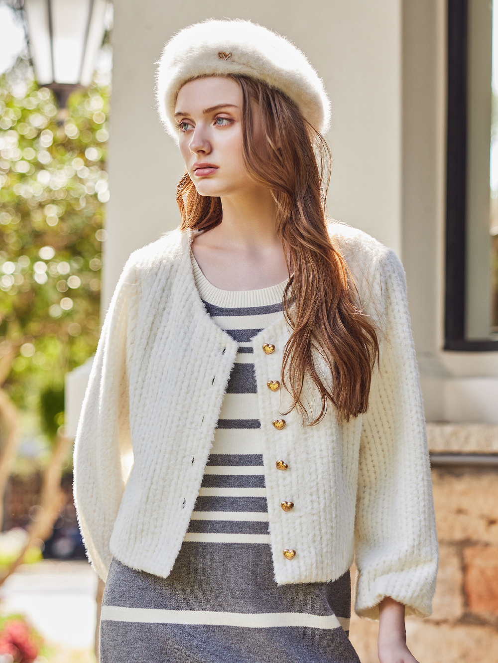 abito可愛泰迪熊毛毛上衣