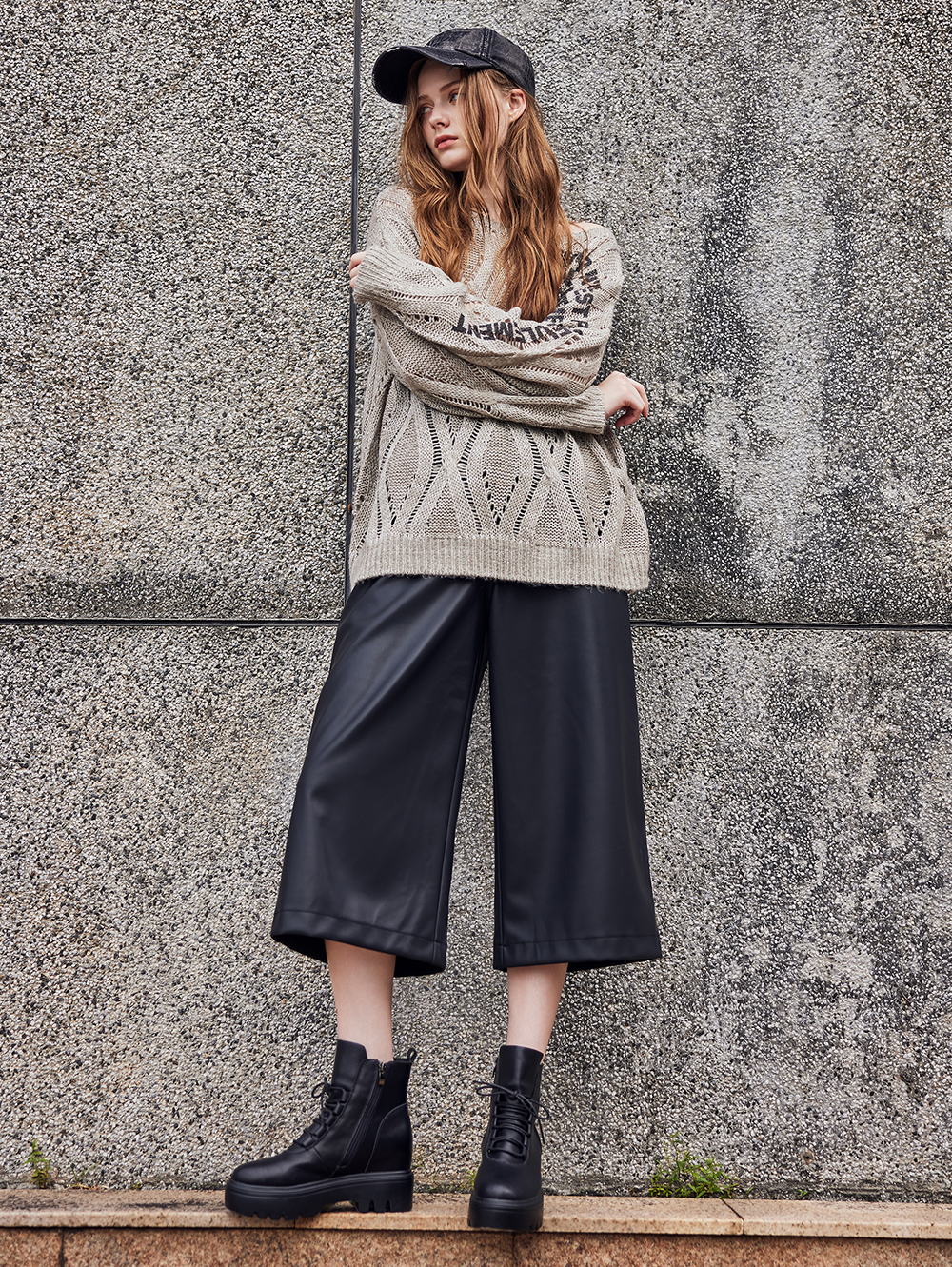 abito秋季皮革七分褲