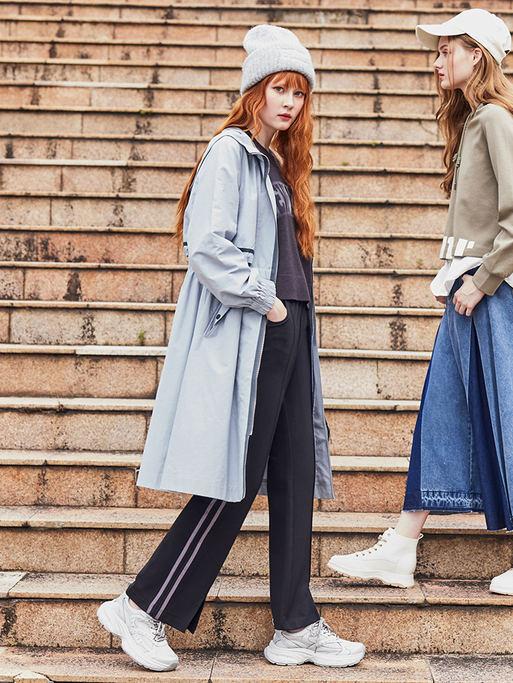 abito氣質長版防風外套