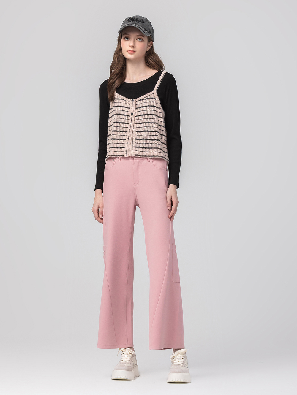 abito工裝口袋造型寬褲