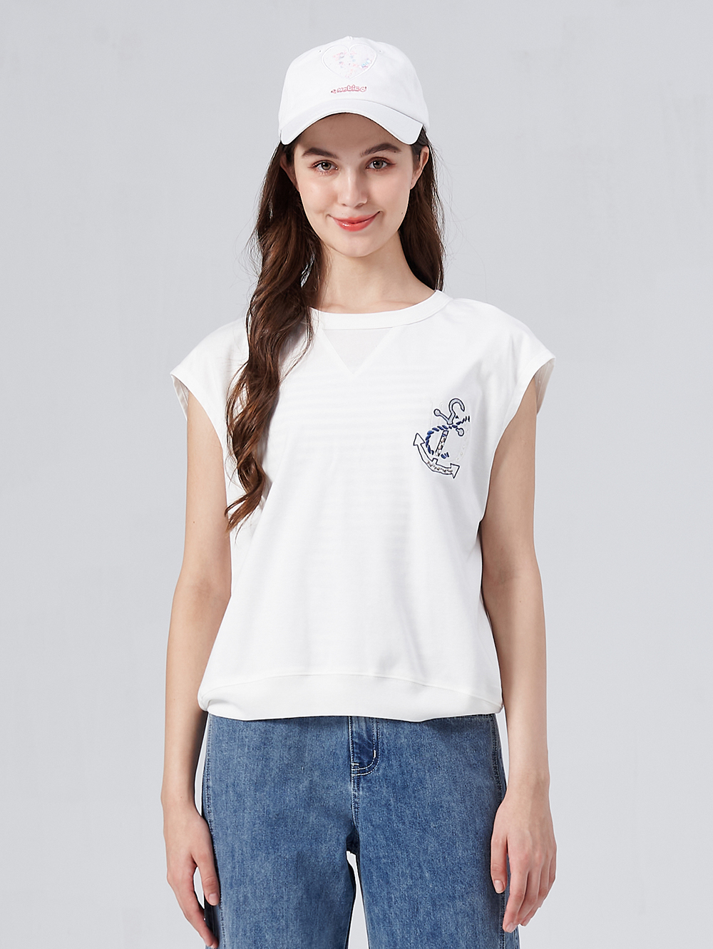 DITA兩件式簍空條紋T-SHIRT-附內搭