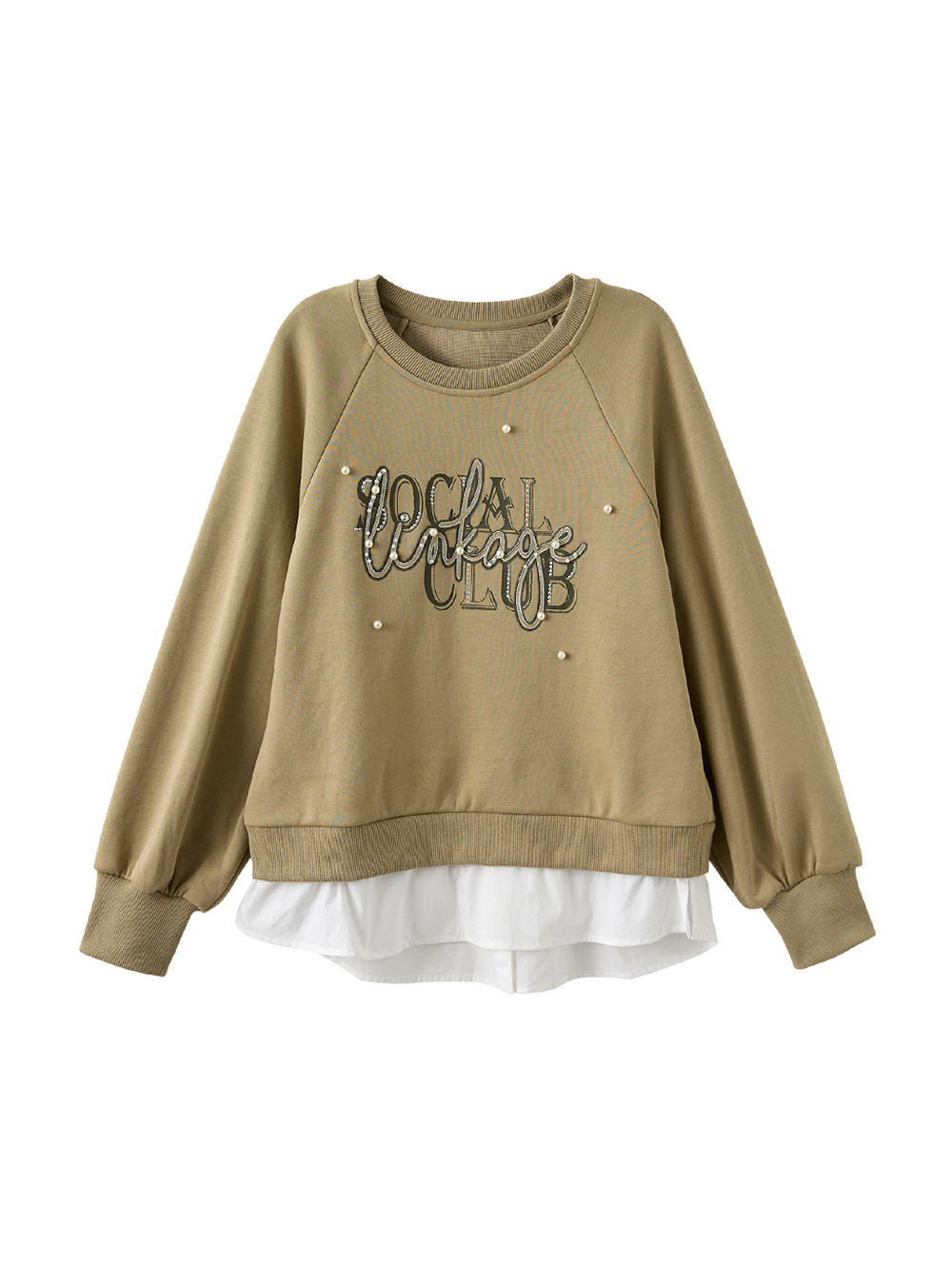 DITA假兩件休閒拉克蘭印花上衣