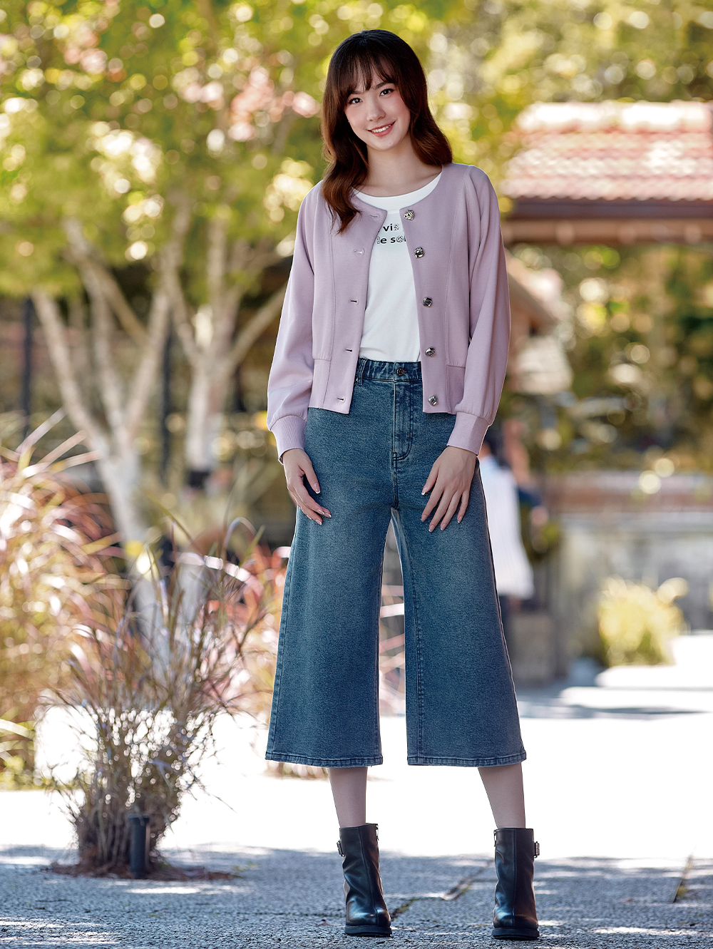 DITA個性七分牛仔寬褲