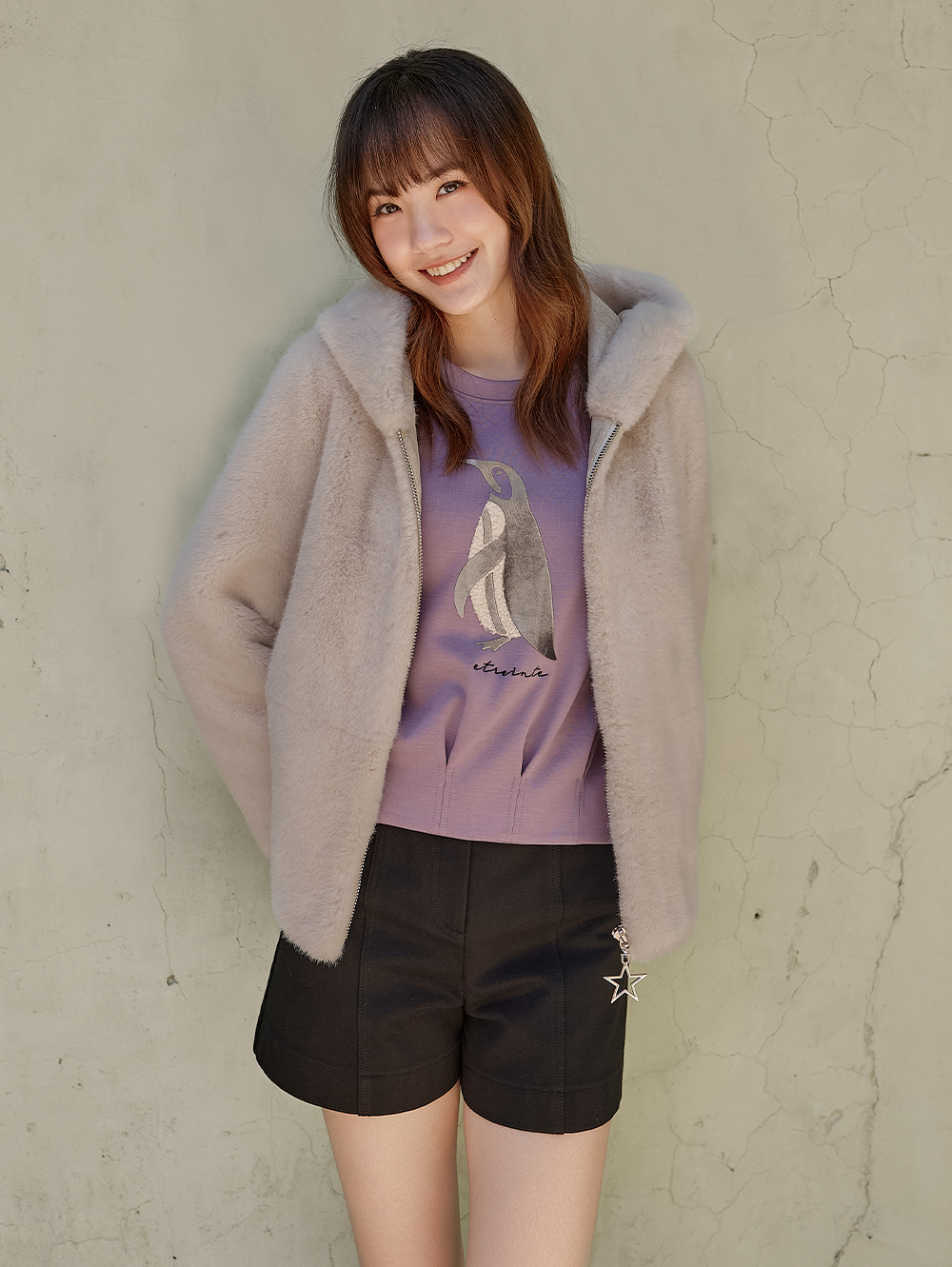 DITA輕奢感短版毛草外套