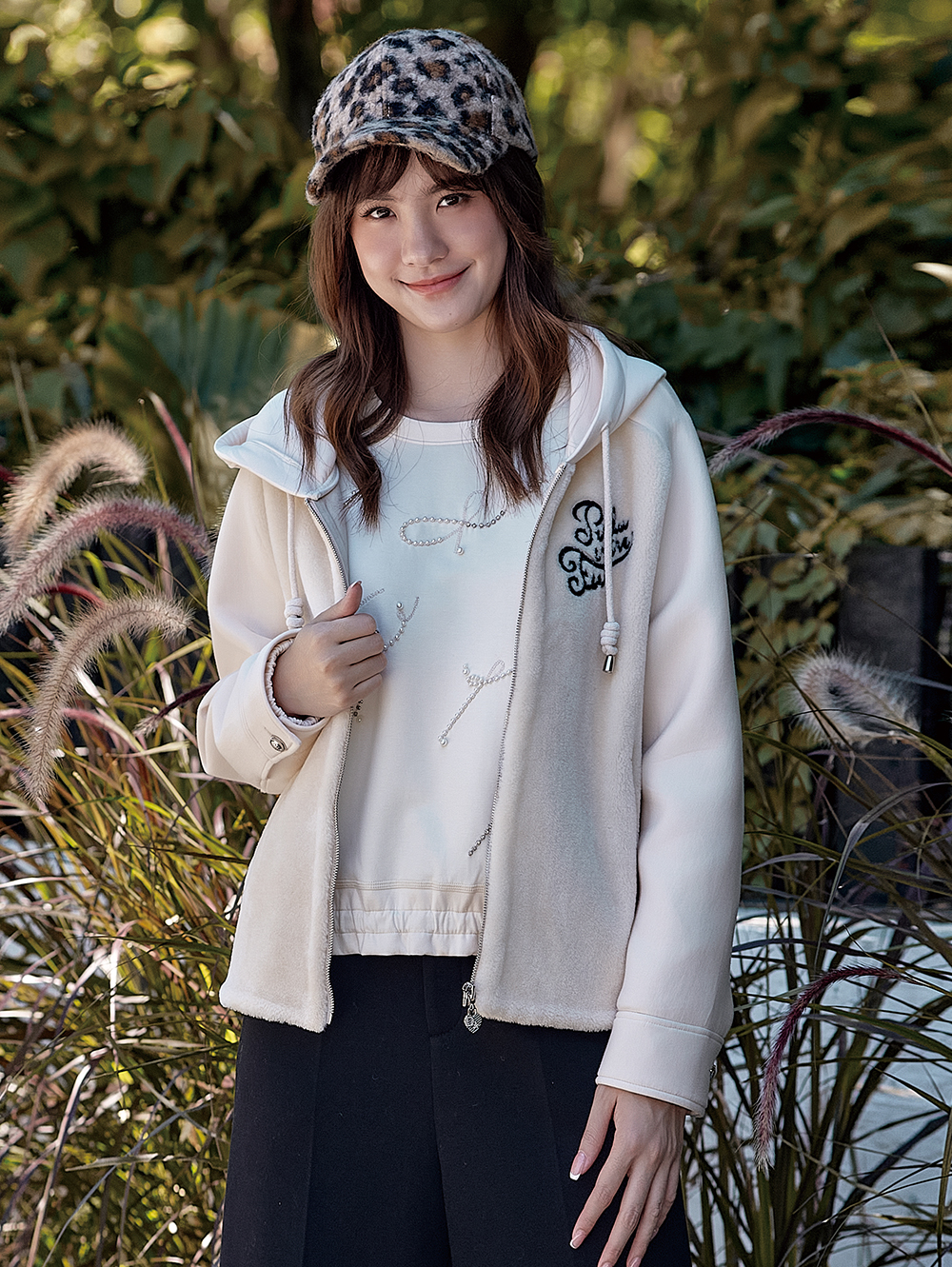 DITA異材質短毛拼接外套