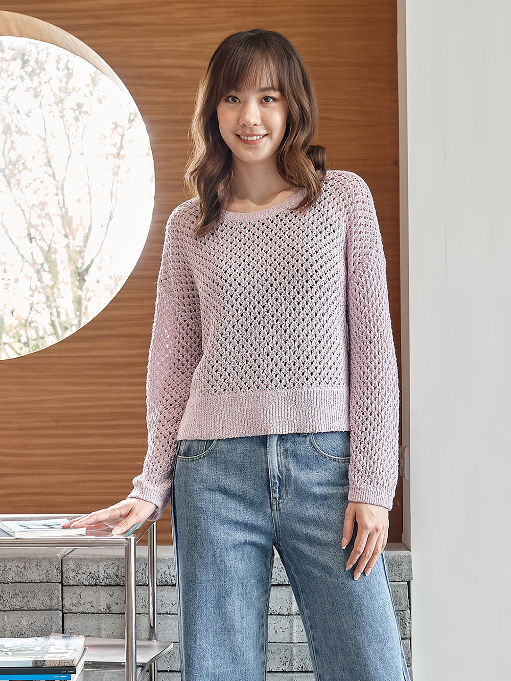 DITA簍空短版針織衫