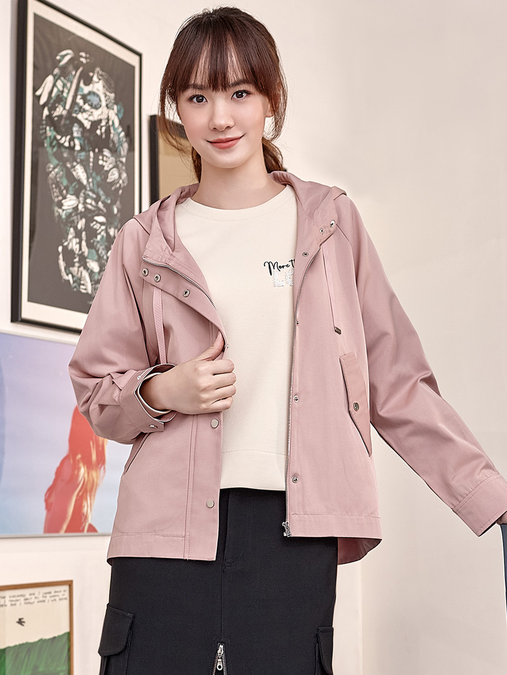 DITA愛心珠繡寬鬆版大學T