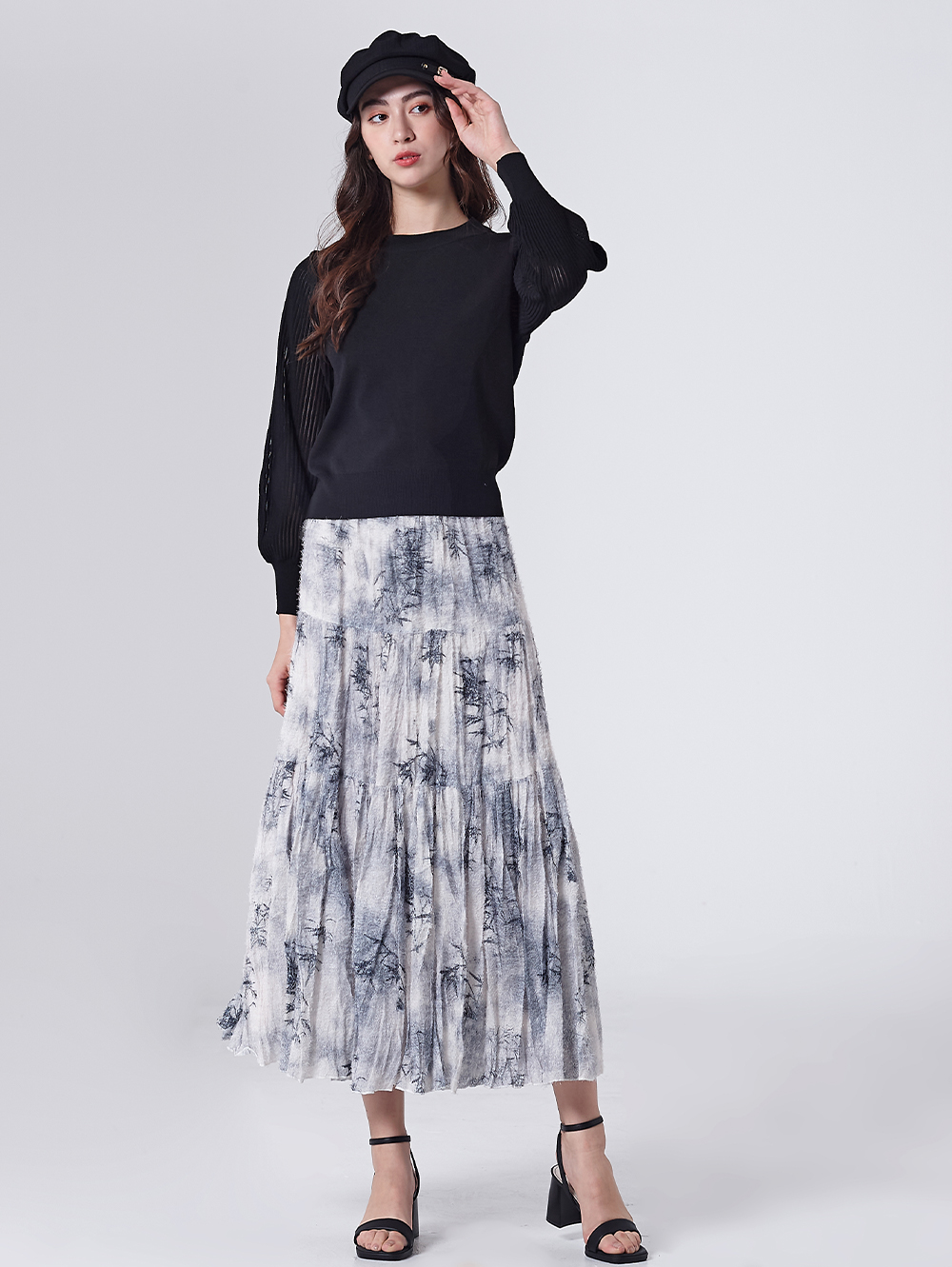 DITA浪漫氛圍印花皺皺蛋糕裙