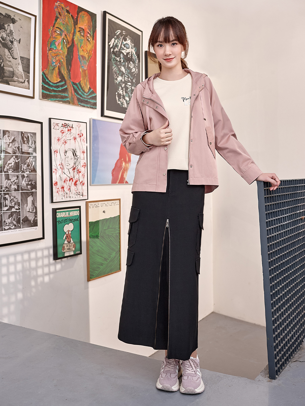 DITA造型前拉鍊A字裙