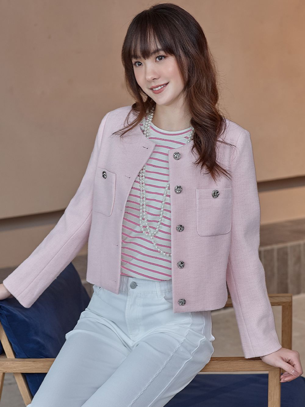 DITA韓系小香風毛呢短版外套