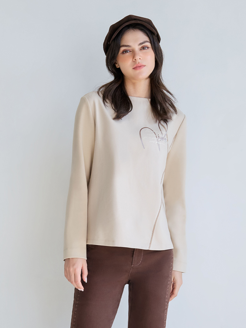 JOAN修身中長版平織上衣