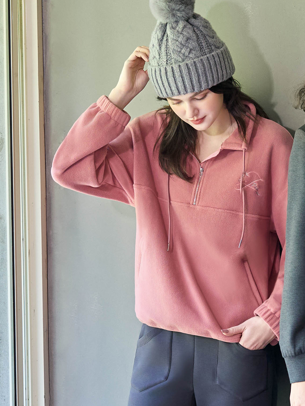 JOAN暖絨立領休閒上衣