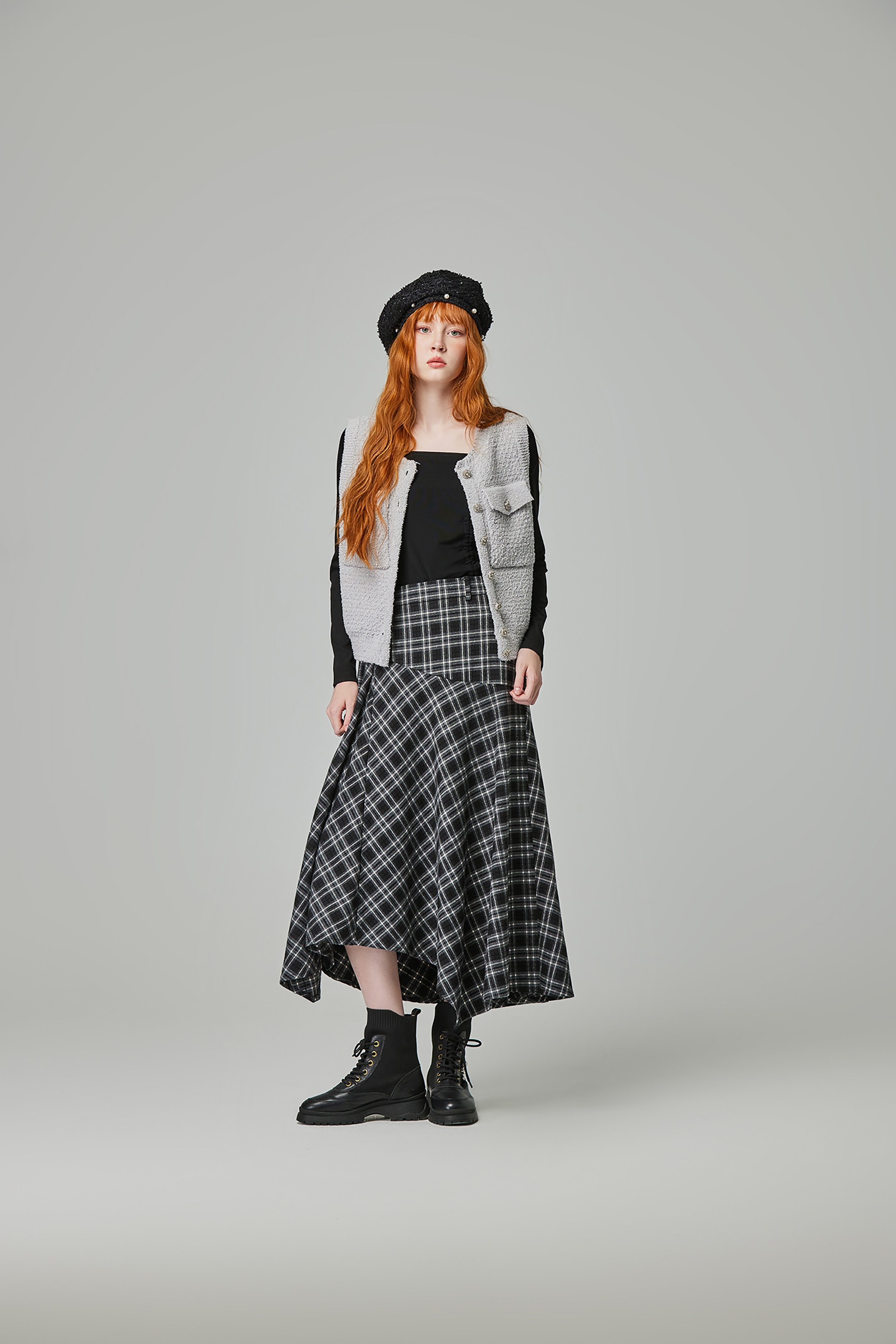 abito方領網布抽繩上衣