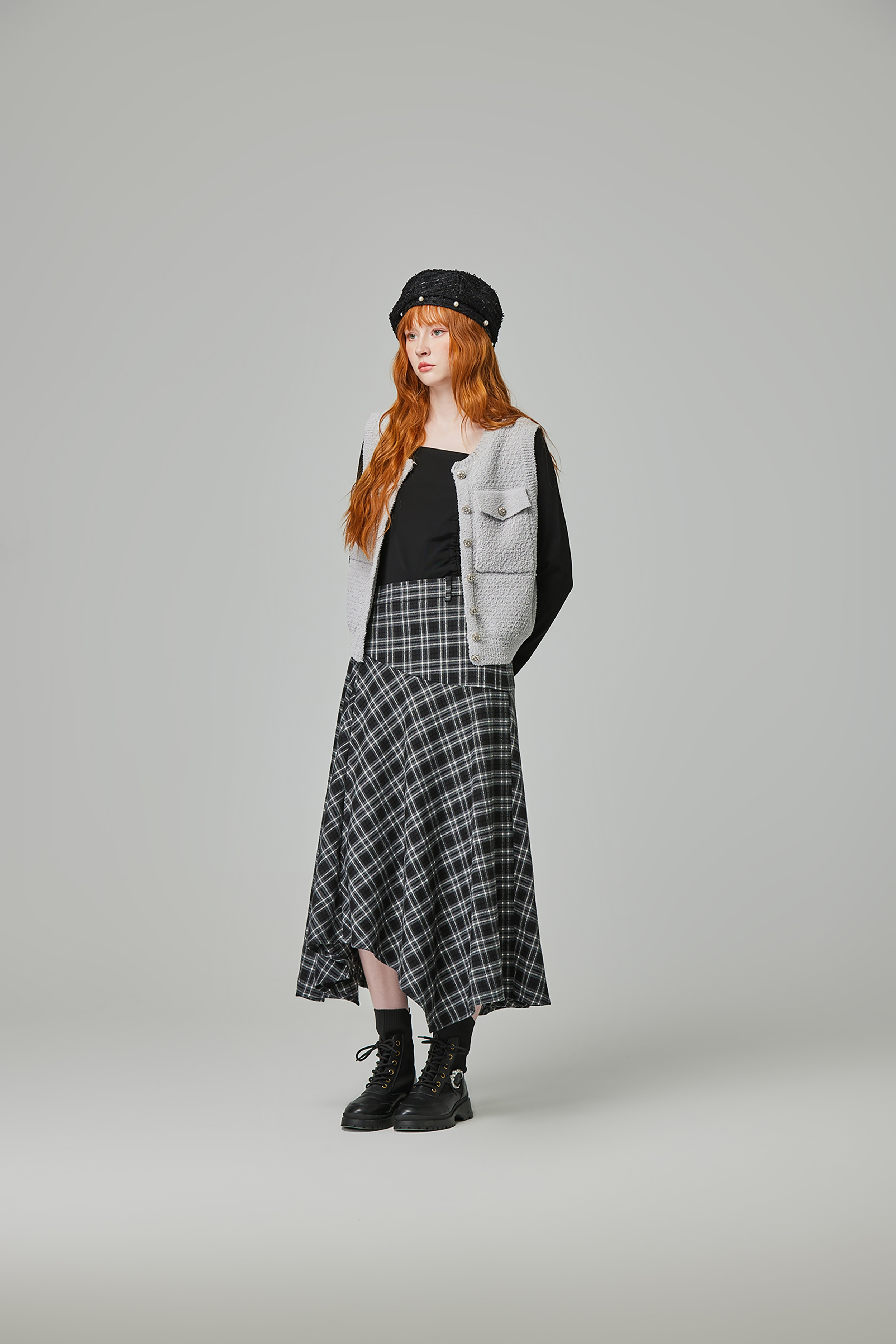 abito方領網布抽繩上衣