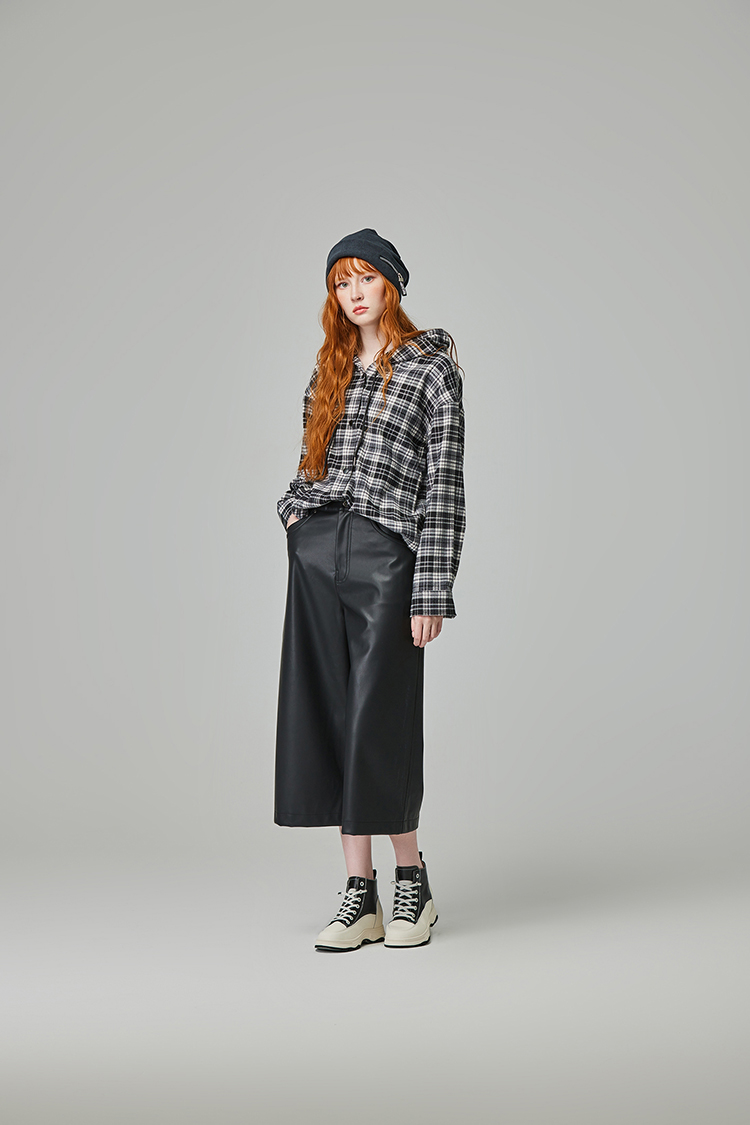 abito格紋連帽上衣