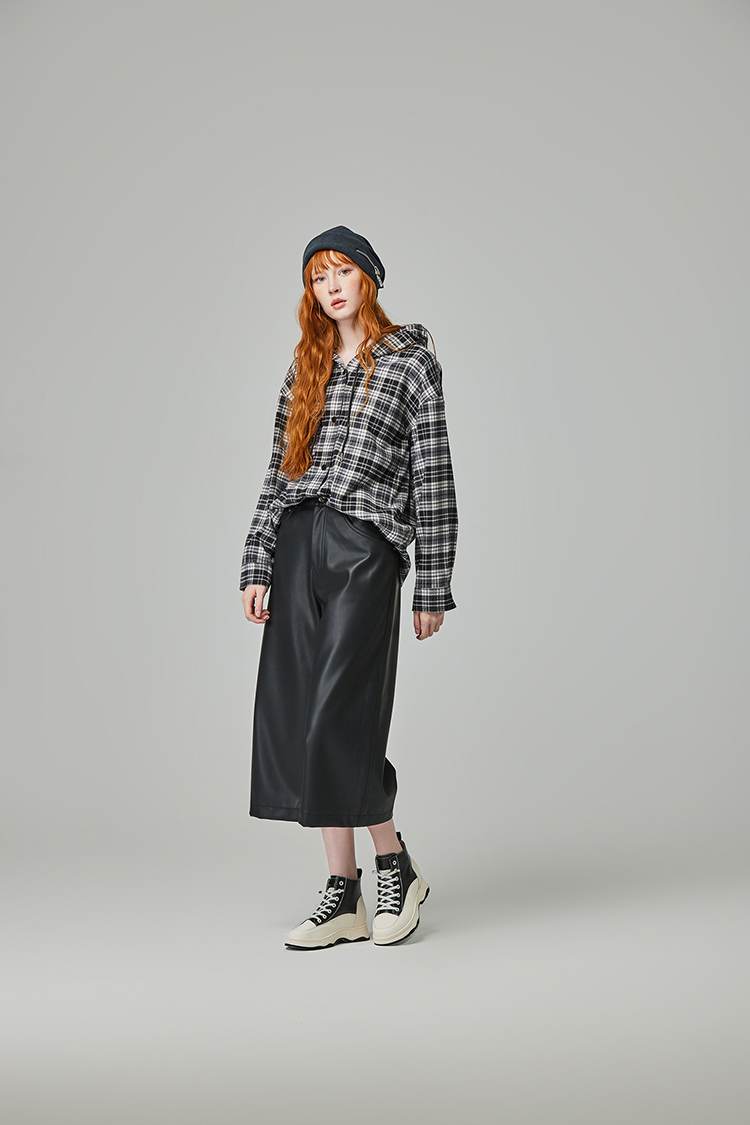 abito格紋連帽上衣