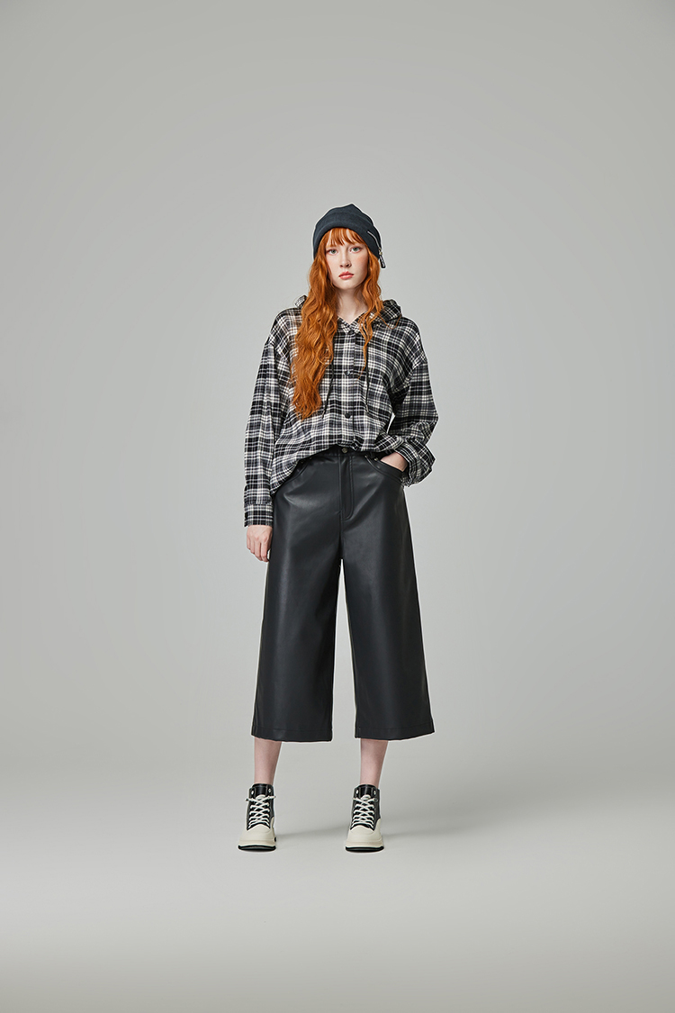 abito格紋連帽上衣