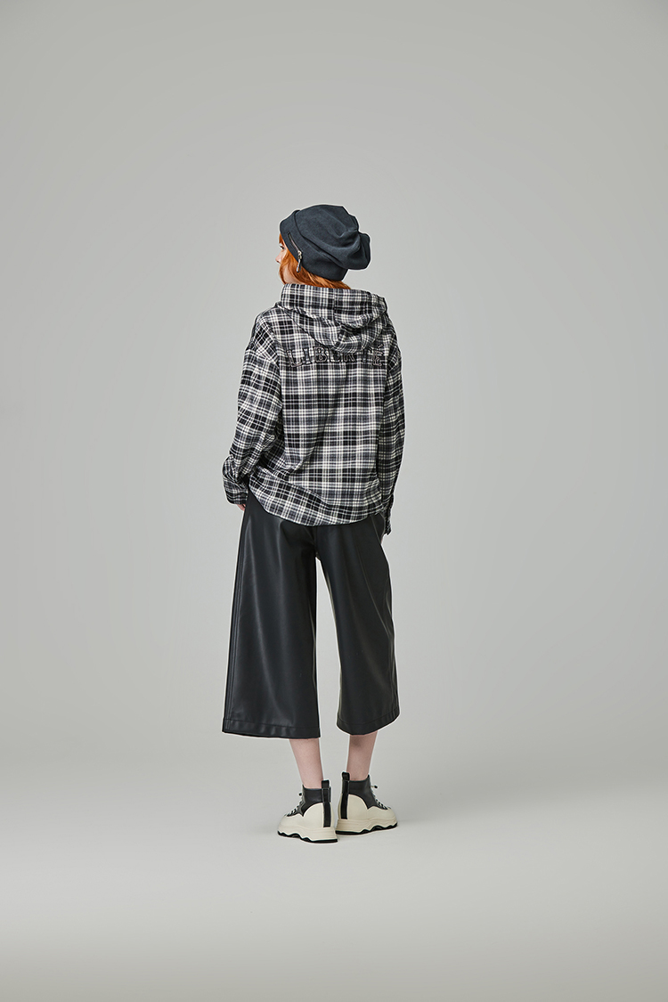 abito格紋連帽上衣