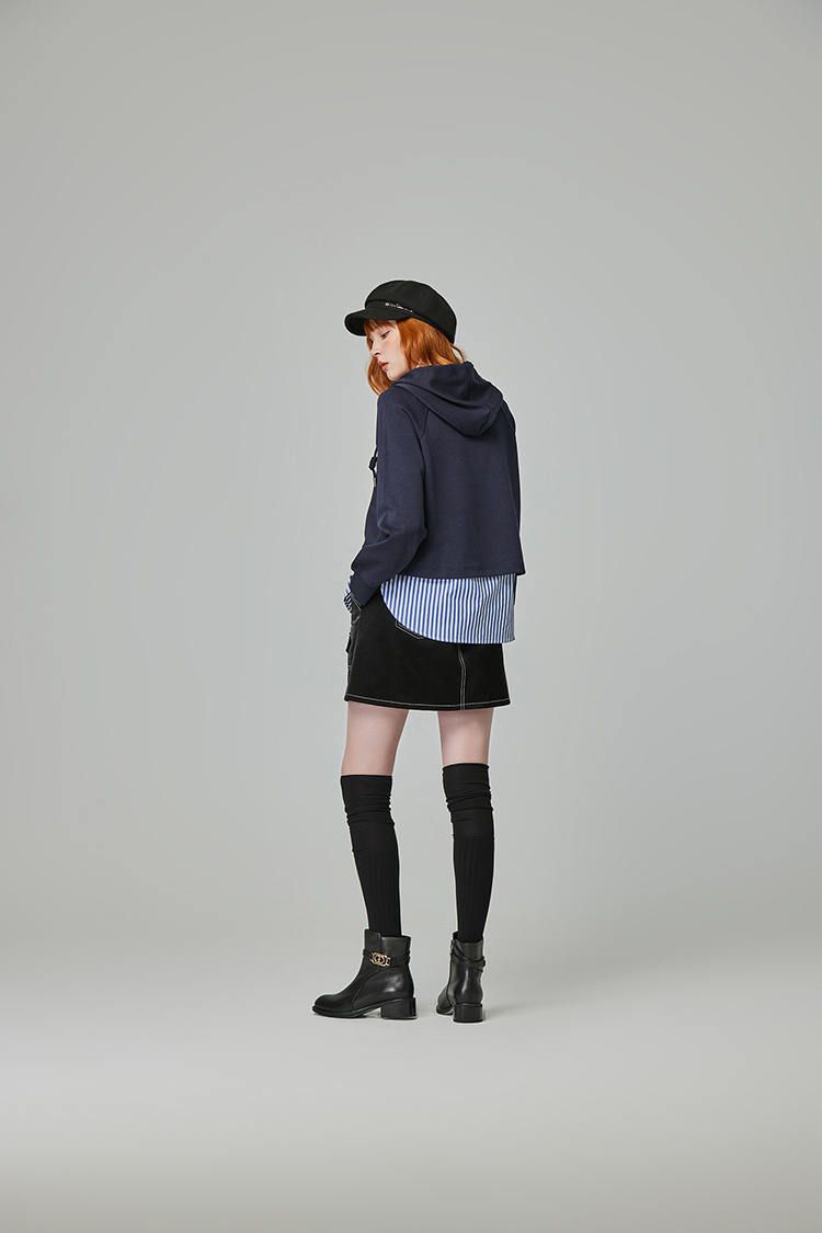 abito兩件式貼字連帽上衣