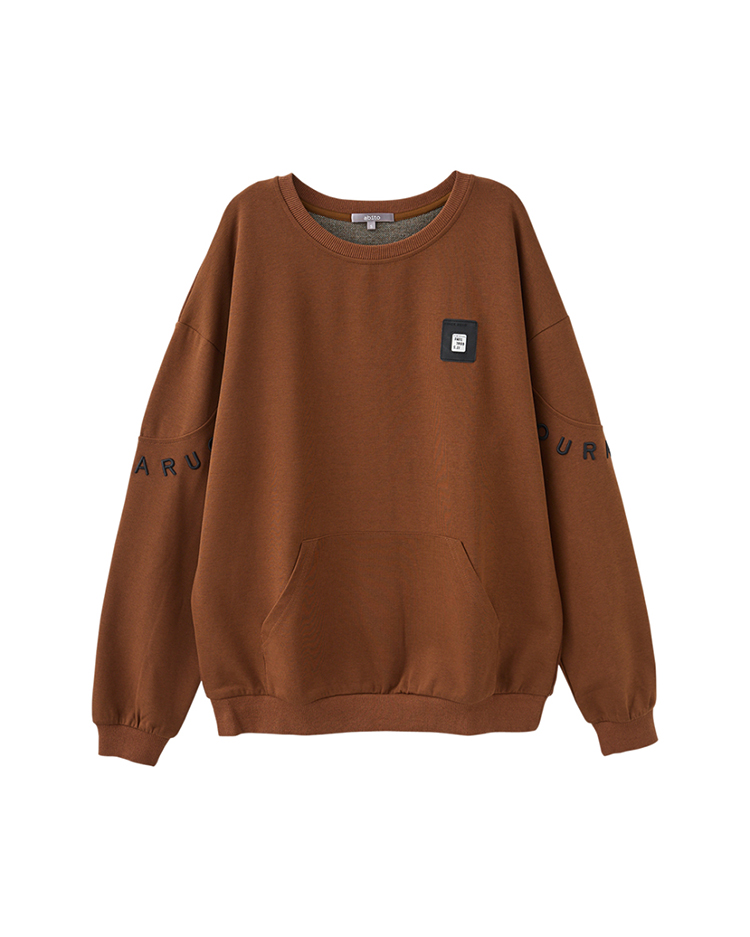 abito拼接針織文字大學T