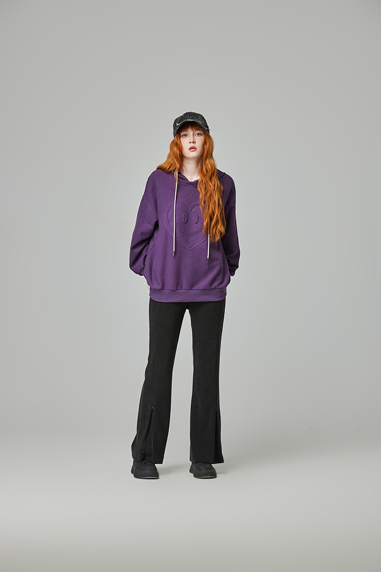 abito修身側開拉鍊微喇叭長褲