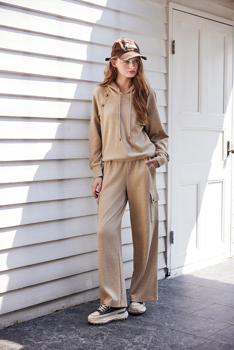 abito舒適大口袋抽繩寬褲