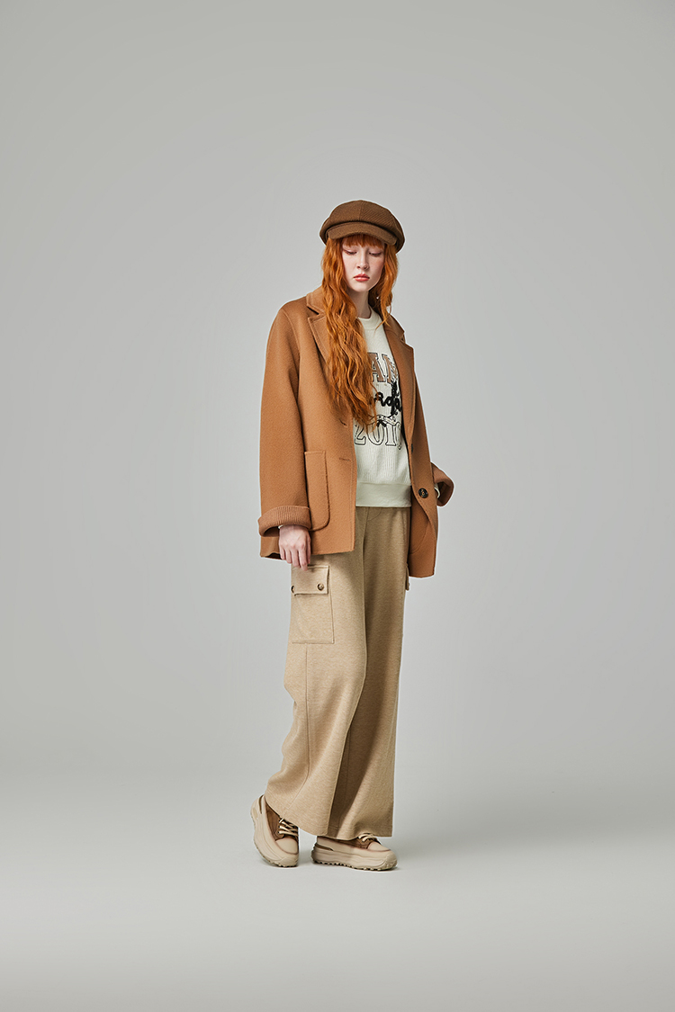 abito舒適大口袋抽繩寬褲