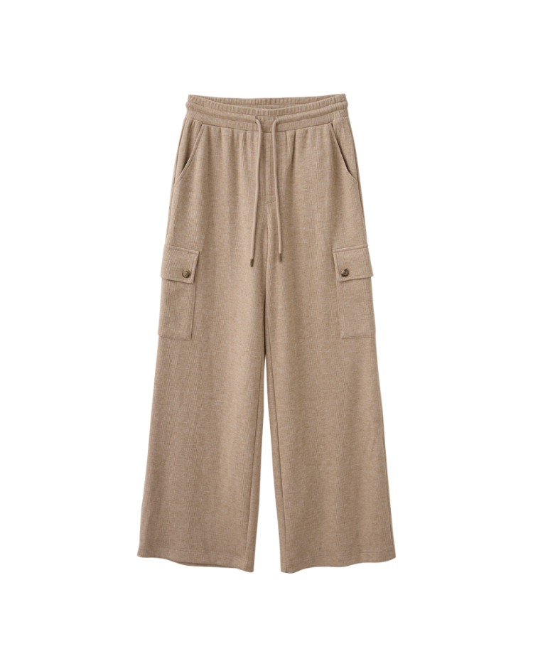 abito舒適大口袋抽繩寬褲