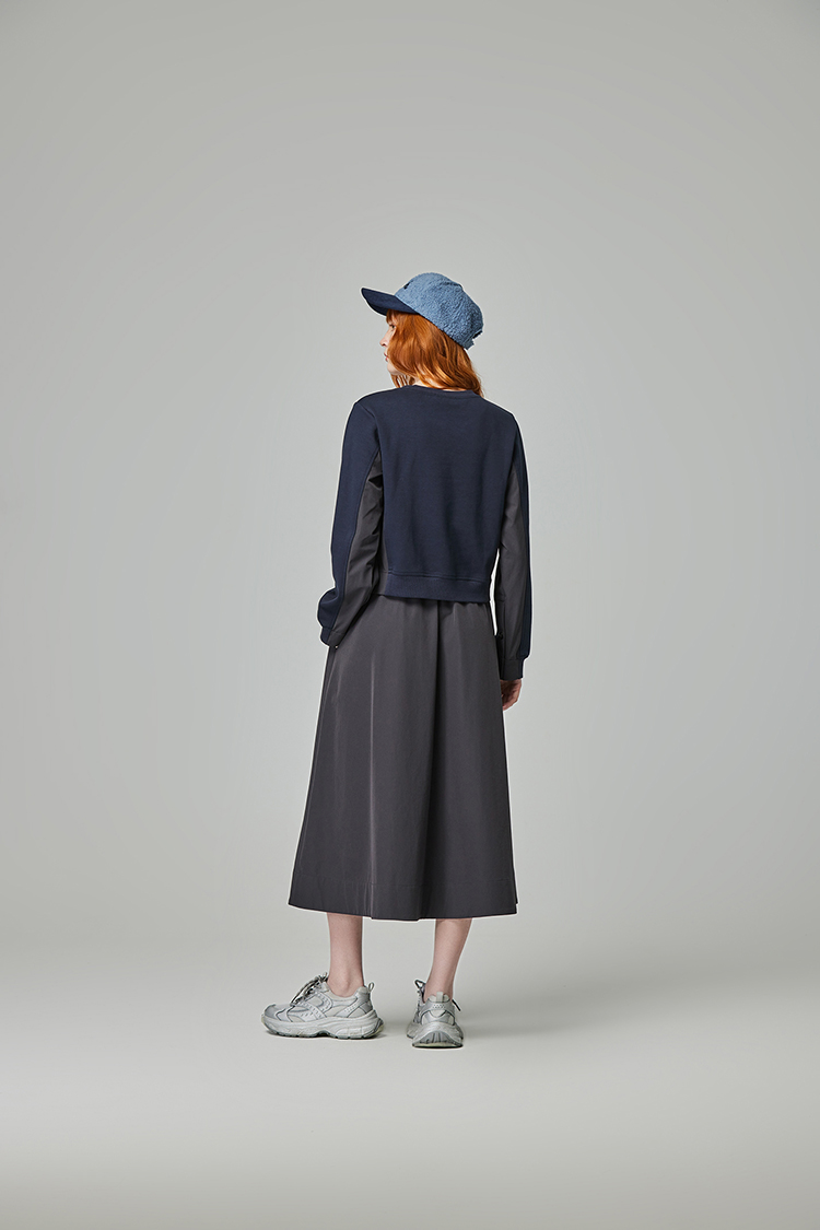 abito兩件式格紋拼接洋裝