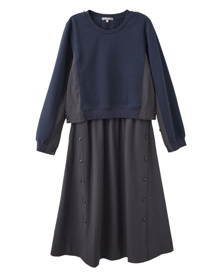 abito兩件式格紋拼接洋裝