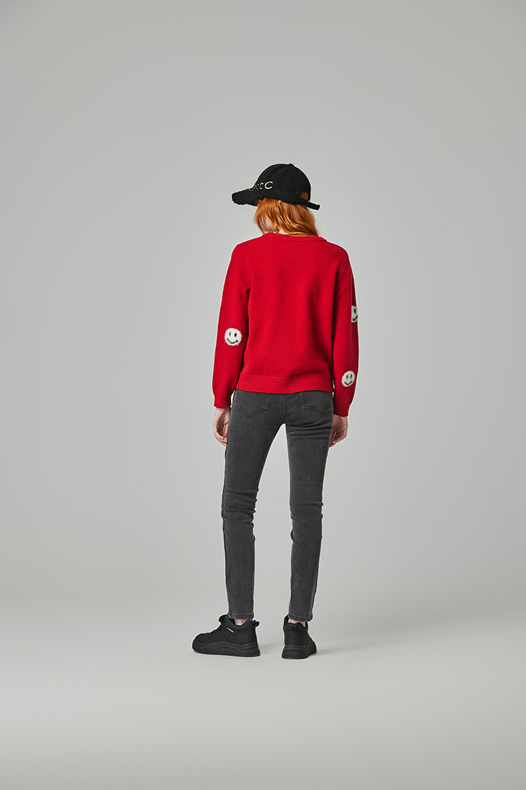 abito可愛笑臉針織上衣