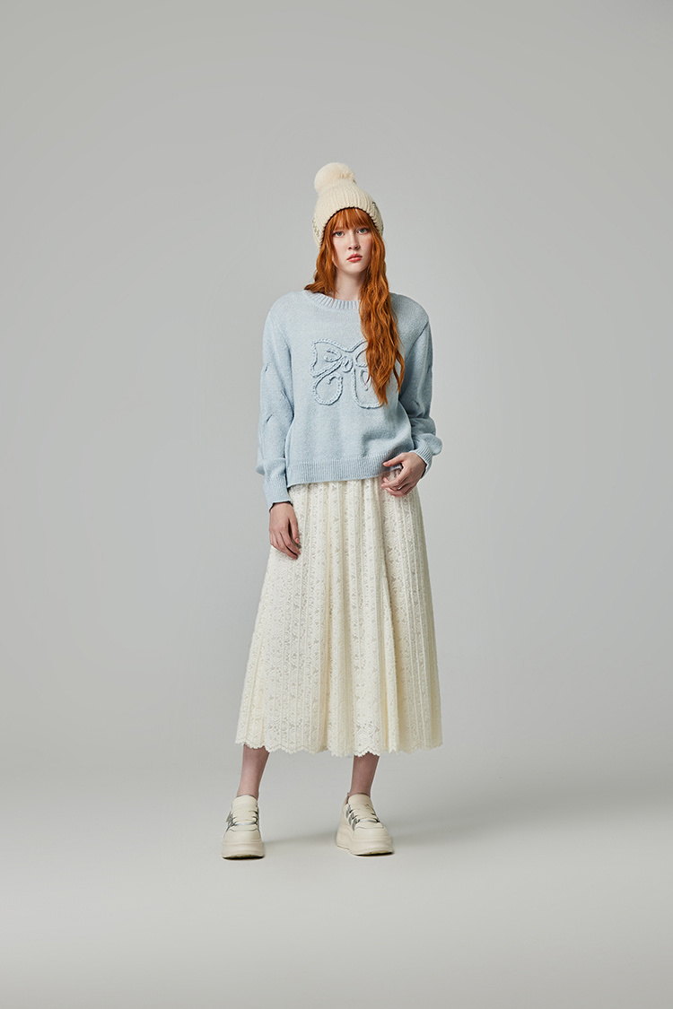 abito立體蝴蝶結針織上衣