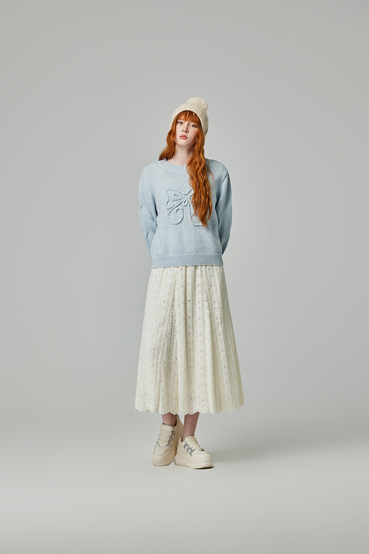 abito立體蝴蝶結針織上衣