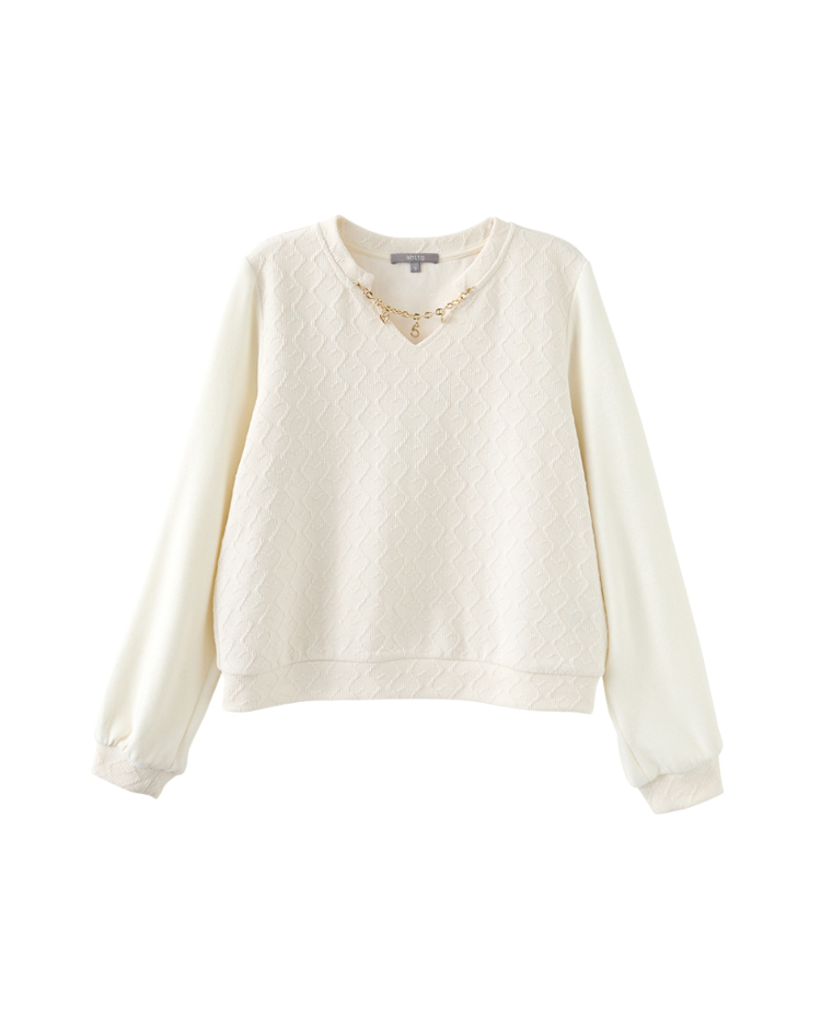 abitoV領愛心緹花上衣