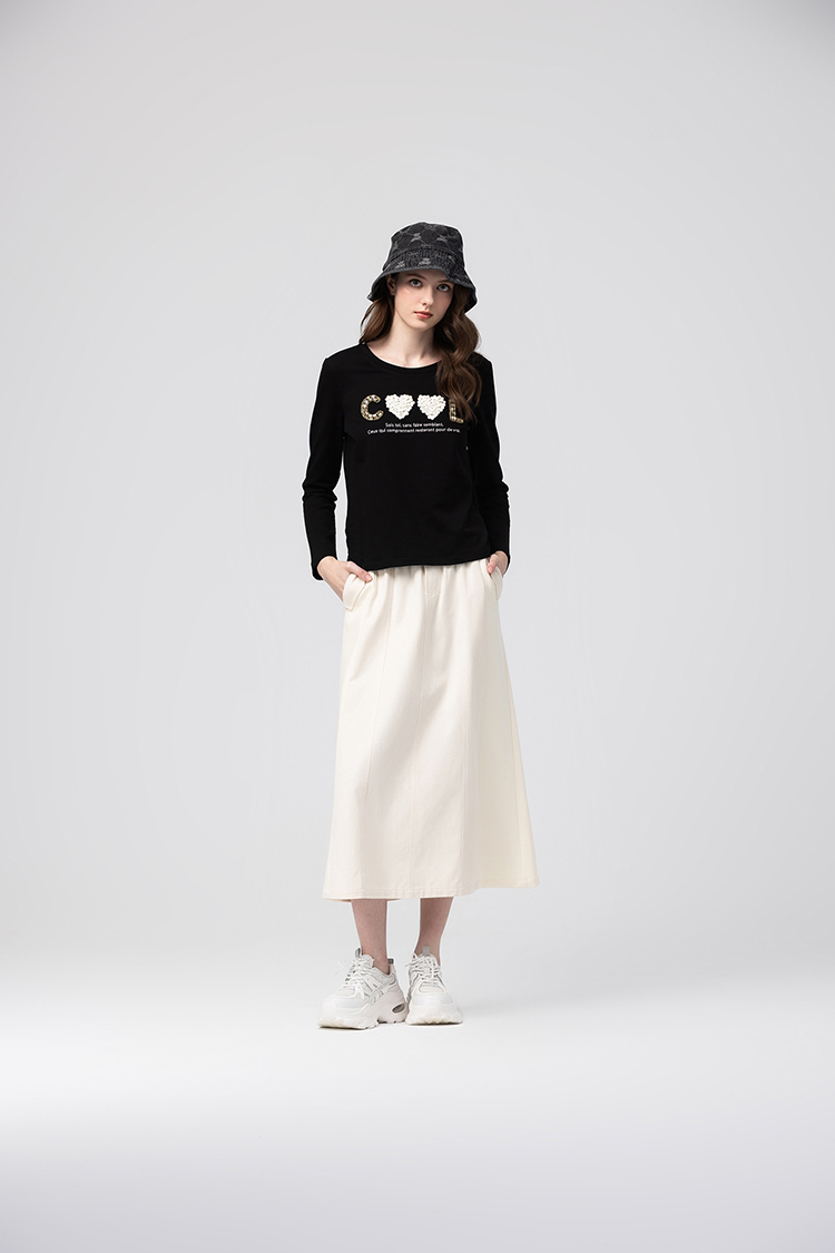 abito個性拼接牛仔裙