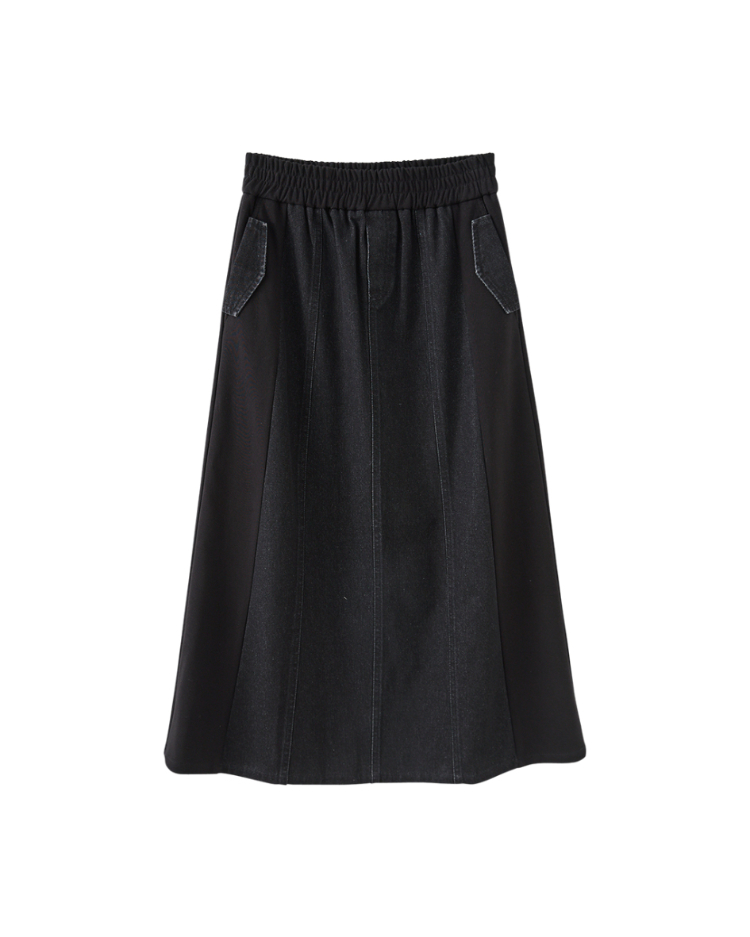 abito個性拼接牛仔裙