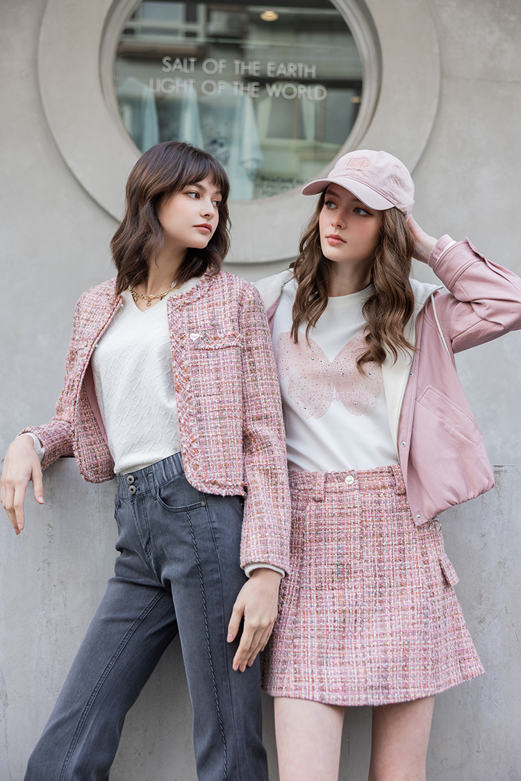 abito經典交織格紋短裙