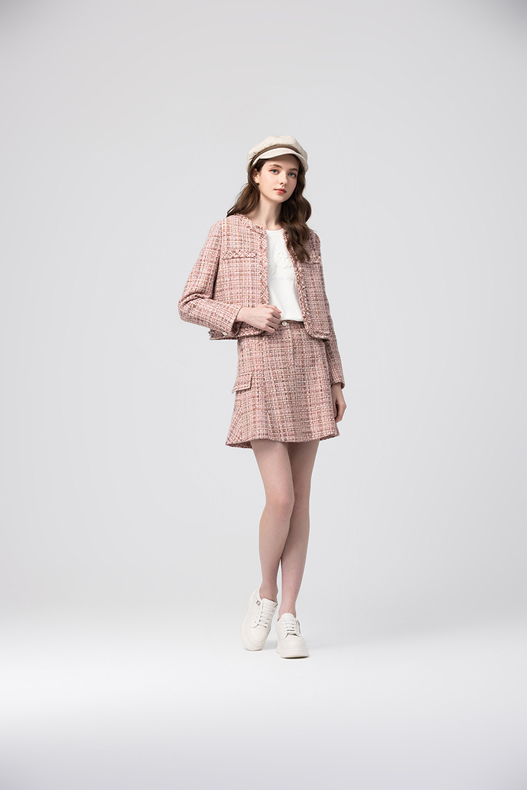 abito經典交織格紋短裙