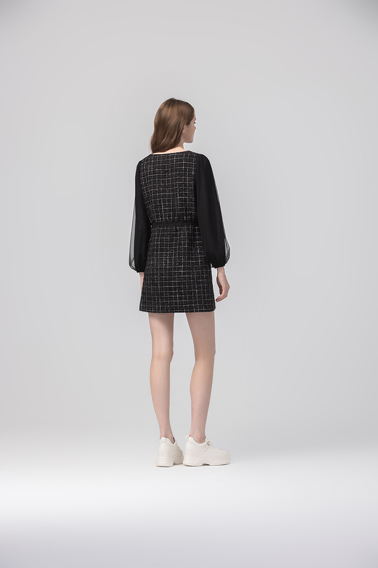 abito優雅織格紋洋裝