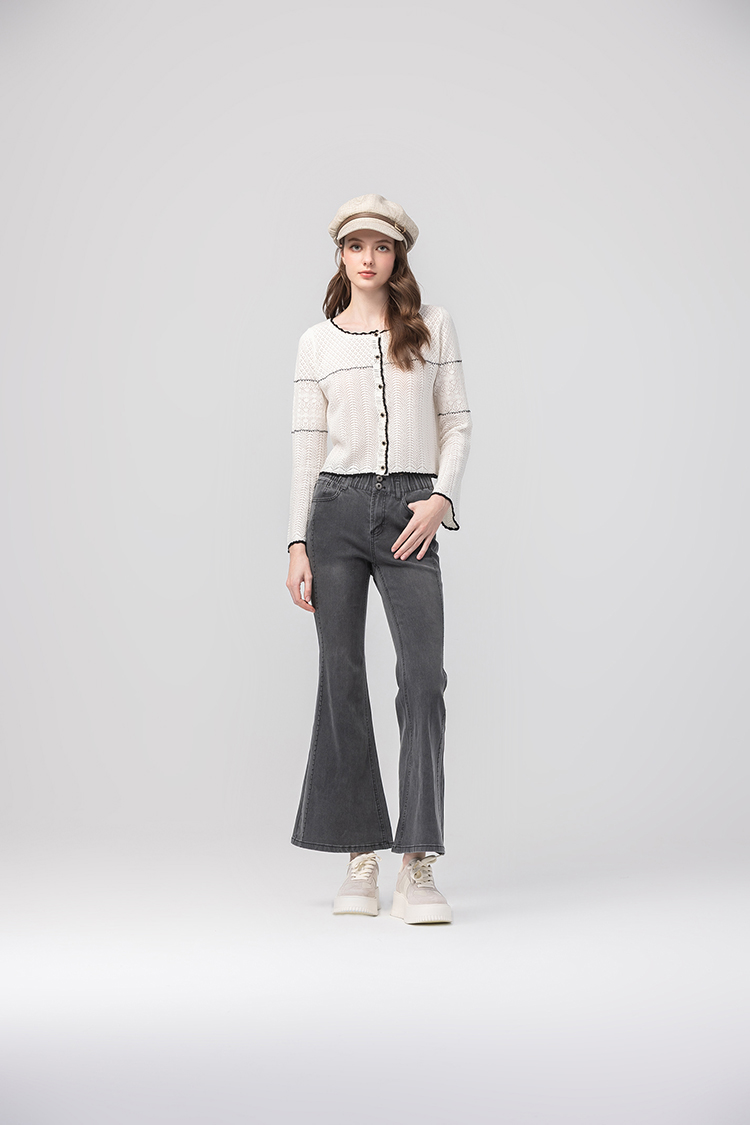 abito菱格透膚針織上衣