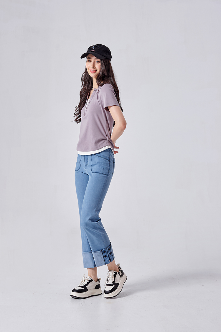 DITA V領綁帶修身T-SHIRT