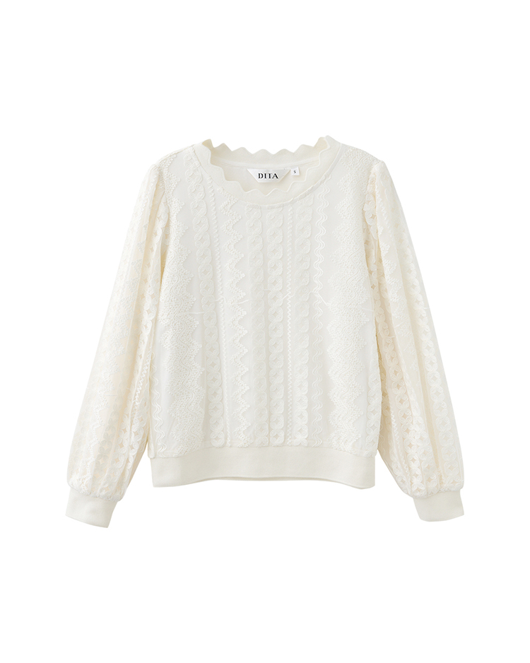 DITA花邊領蕾絲上衣