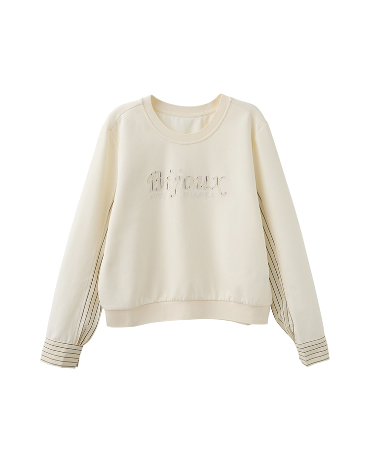 DITA休閒拼接條紋細節衛衣