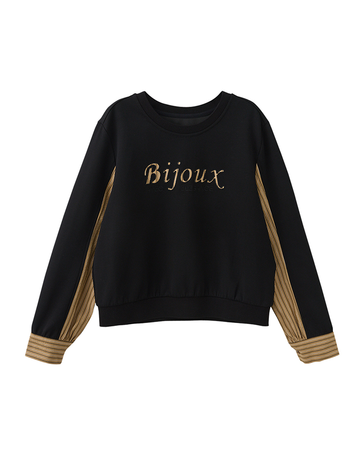 DITA休閒拼接條紋細節衛衣