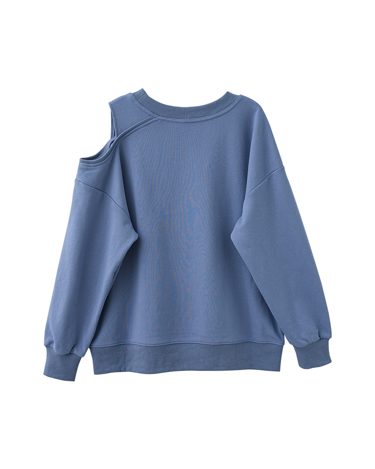 DITA不對稱小露肩大學T