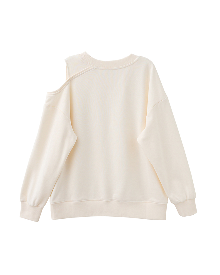 DITA不對稱小露肩大學T