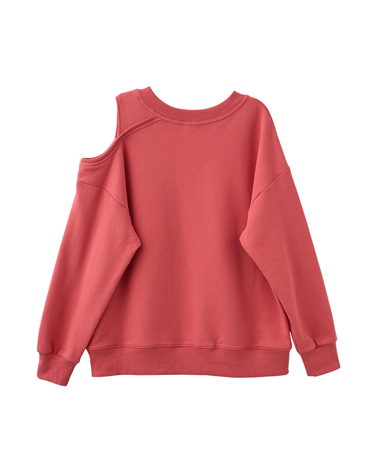 DITA不對稱小露肩大學T