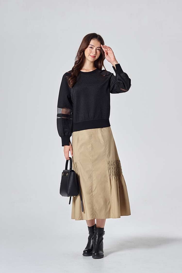 DITA金蔥拉克蘭拼接上衣