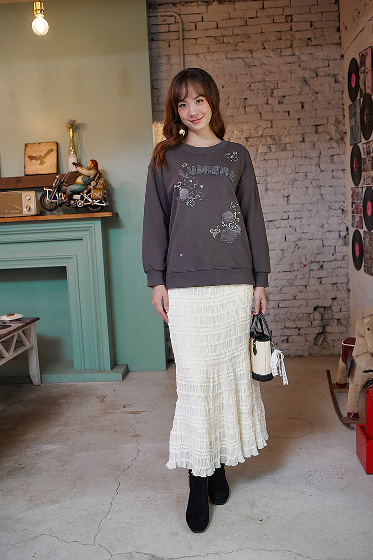 DITA日系繡花寬版上衣