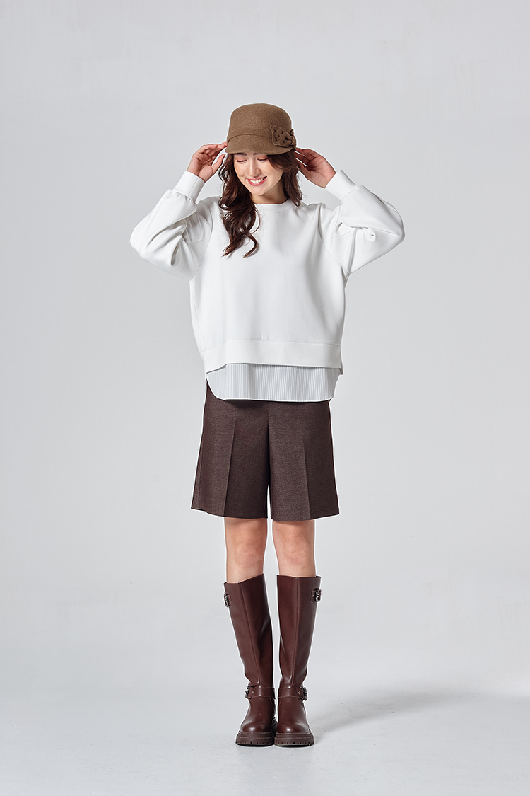 DITA質感花灰西裝五分短褲